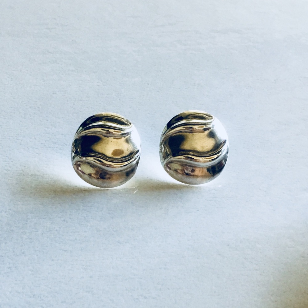 Vintage 80’s 90’s Sterling Silver 925 Wavy Earring